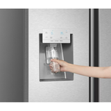 Refrigerador Hisense de puerta francesa de 25.4 pies cúbicos con máquina de hielo doble, dispensador de agua y hielo (acero inoxidable resistente a huellas dactilares) ENERGY STAR