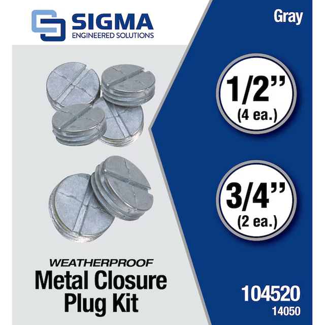 Sigma Engineered Solutions 0.5-in Gray Metal Electrical Box Knockout Plug