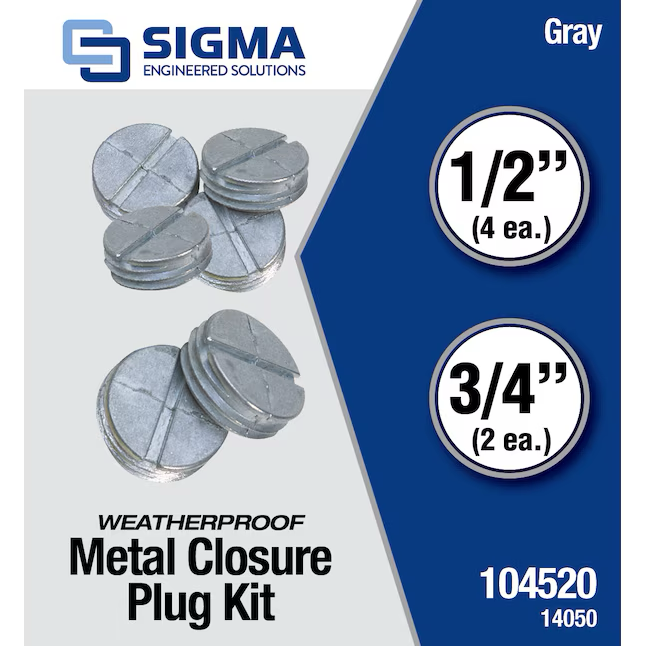 Sigma Engineered Solutions 0,5-Zoll-Stecker für Elektrodosen aus grauem Metall