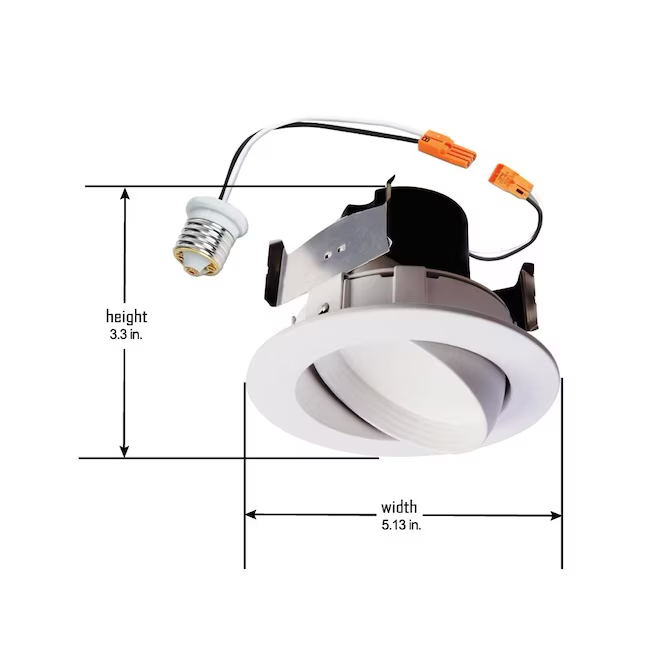 HALO 4-in LED Remodel or New Construction White Ic Gimbal Canless Recessed Light Kit