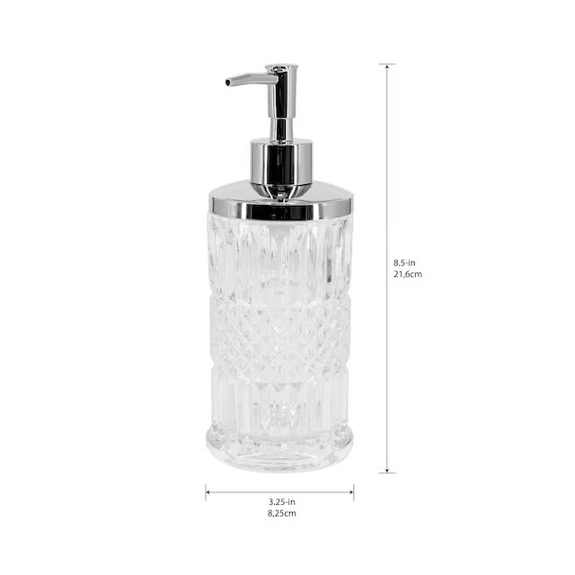 allen + roth Clear 12-oz Capacity Freestanding Soap and Lotion Dispenser