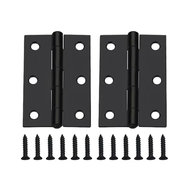 Bisagra para puerta interior/exterior embutida negra mate de 3 in de alto RELIABILT (paquete de 2)