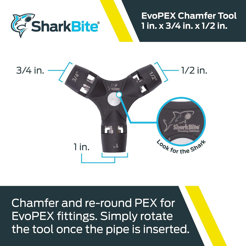 Herramienta de chaflán/desbarbado SharkBite de 1/2 a 1 pulgada