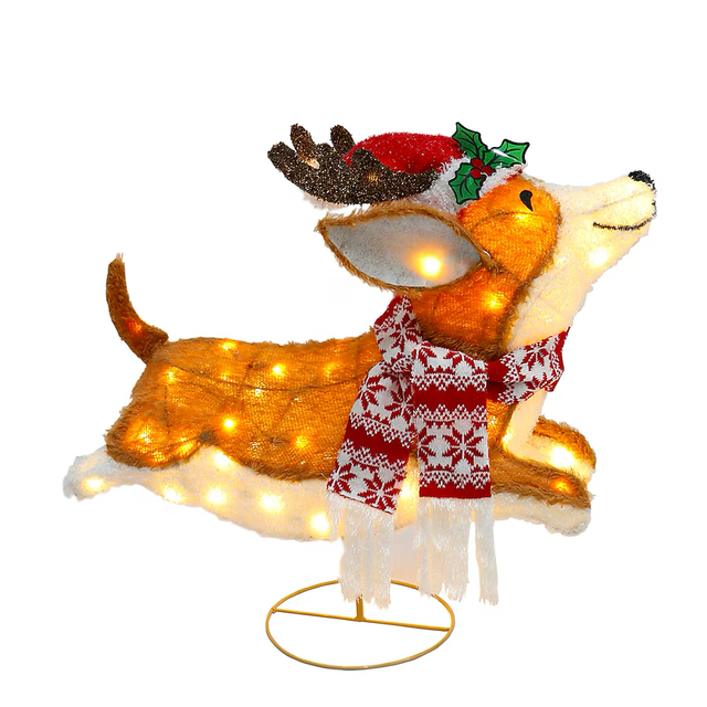 Holiday Living 22-in LED Leaping Corgi Dog Decoration