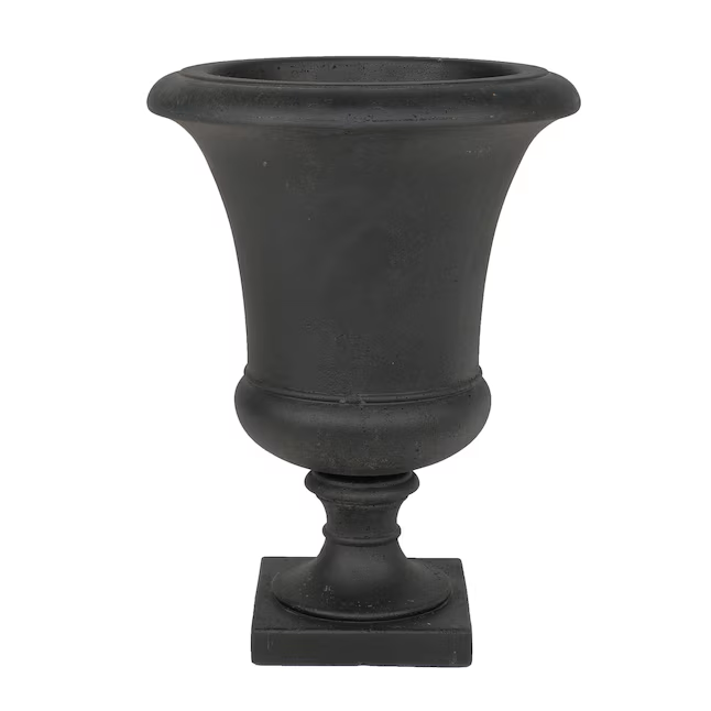 allen + roth Urn 10.75-Inches W Medium Black Mixed/Composite Indoor/Outdoor Planter