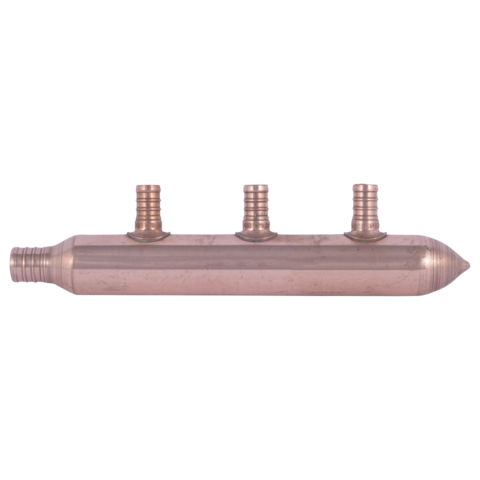 SharkBite 3/4 in. x 1/2 in. PEX-B Crimp Copper 3-Port Closed Manifold