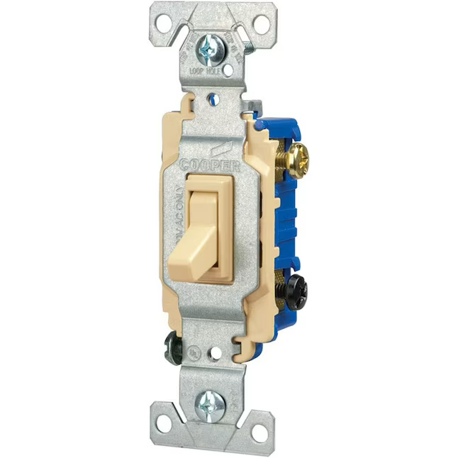 Eaton 15-Amp 3-Way Toggle Light Switch, Ivory