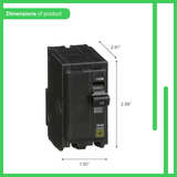 Square D QO 15-amp 2-Pole Standard Trip Circuit Breaker