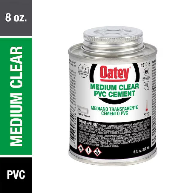 Oatey Medium 8 fl oz klarer PVC-Zement