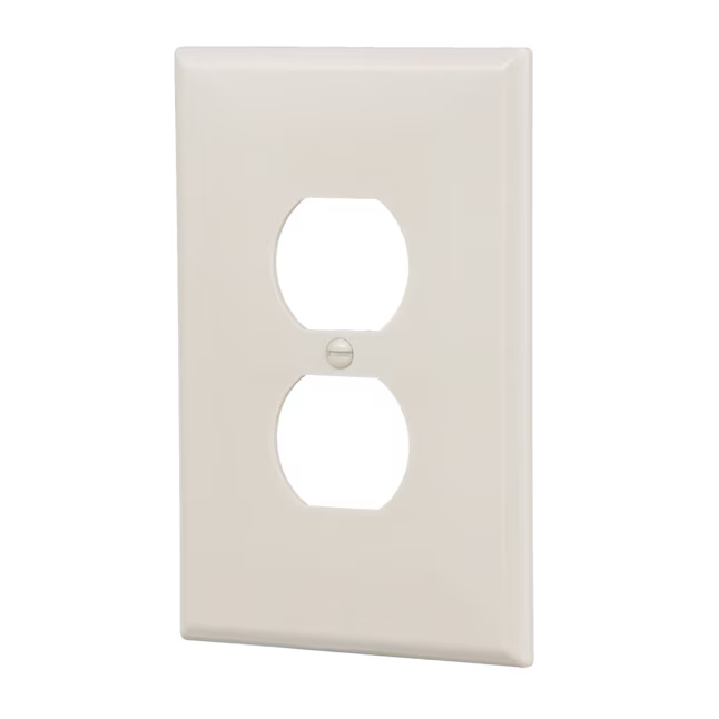 Eaton Placa de pared dúplex para interiores de plástico color almendra claro, tamaño jumbo, 1 unidad