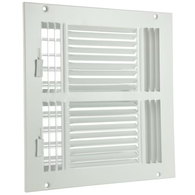 RELIABILT 10 x 10 in, 4 vías, acero blanco, registro de pared lateral o techo