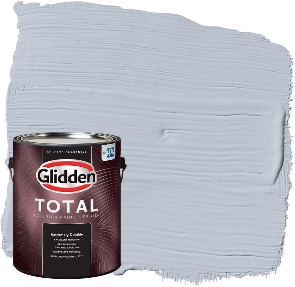 Glidden Total Exterior Paint & Primer Semi-Gloss, Blue Dolphin