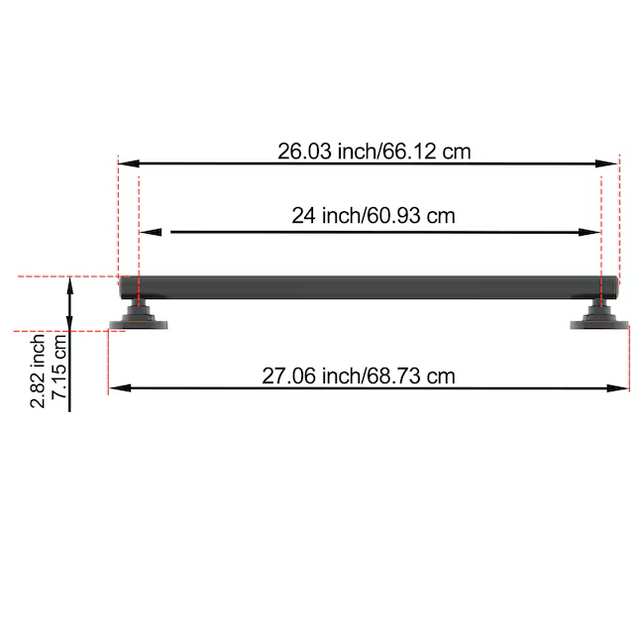 Barra de apoyo para pared Townley de 24 pulgadas de bronce frotado con aceite de Allen + Roth, compatible con ADA (capacidad de peso de 500 lb)