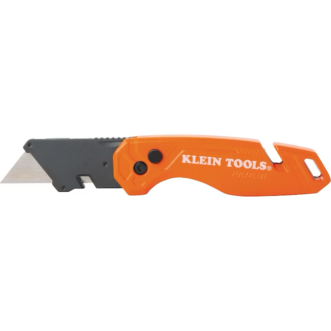 Navaja multiusos plegable de 6 hojas Flickblade de 3/4 in de Klein Tools con almacenamiento de hojas en la herramienta