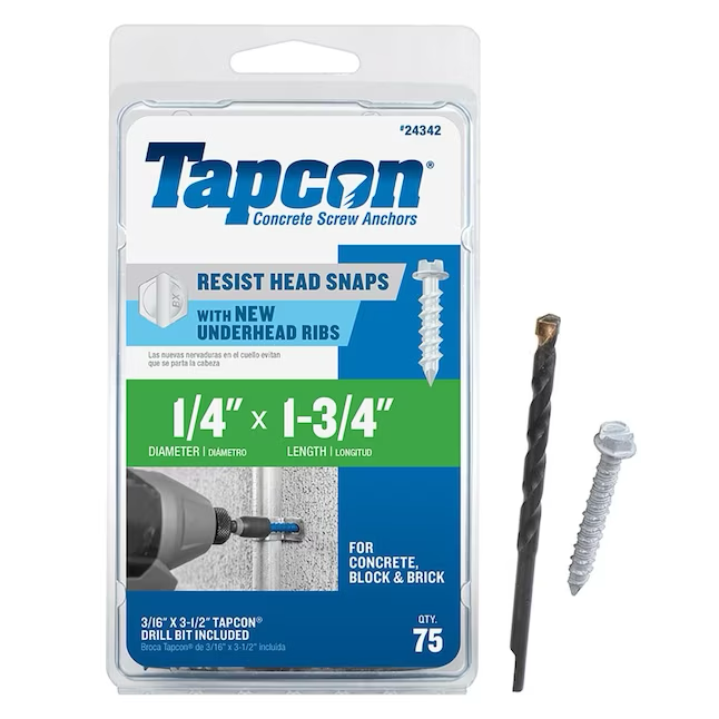 Tapcon 1/4-in x 1-3/4-in Concrete Anchors (75-Pack)