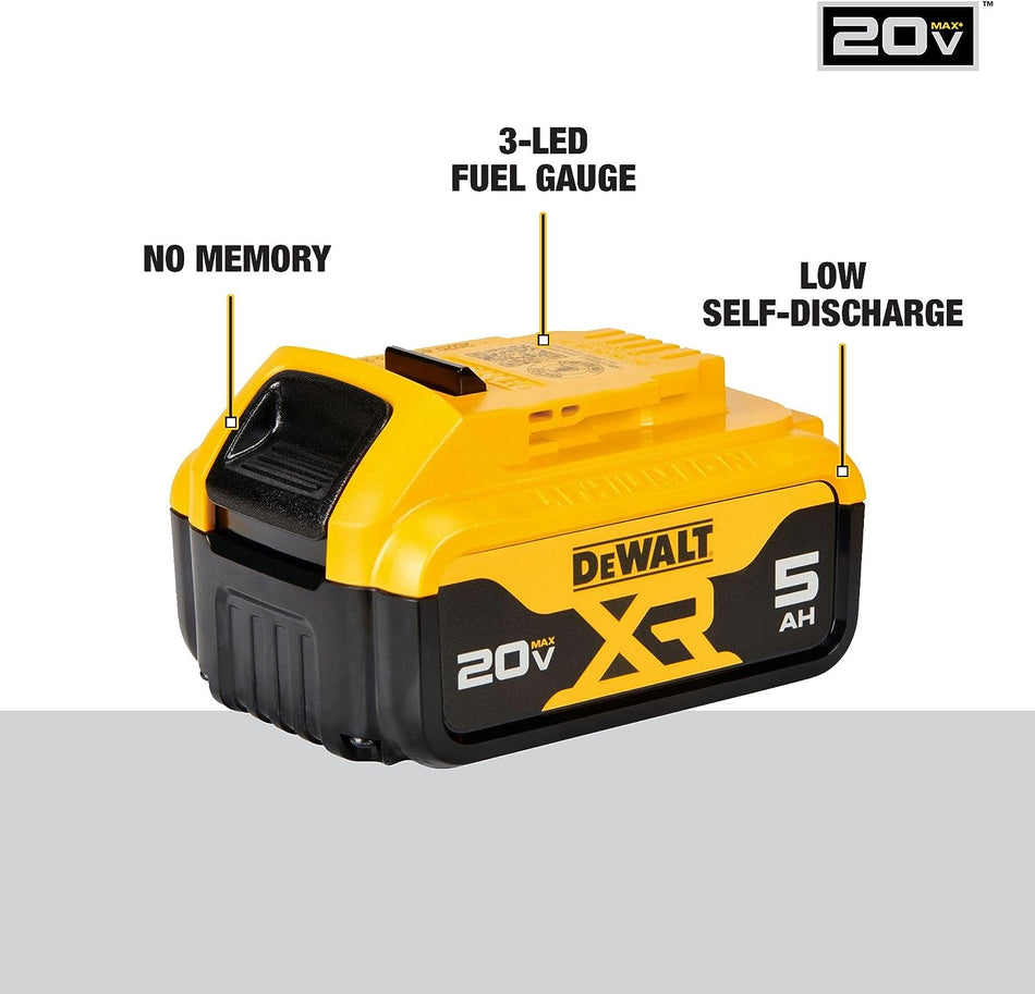 DeWalt 20V MAX XR Battery, Lithium Ion, 5.0Ah