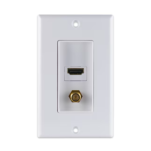 Placa de pared dúplex de plástico blanco de tamaño mediano para interiores de 2 unidades de Utilitech