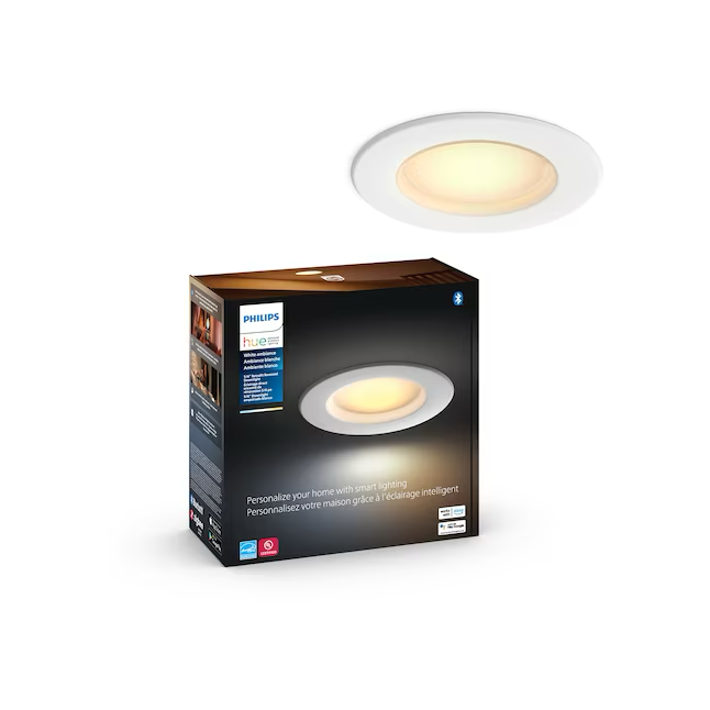 Philips Smart Bluetooth-Kompatibilität, weißes, rundes, dimmbares LED-Einbaudownlight, 5 Zoll oder 6 Zoll, 1100 Lumen, umschaltbar