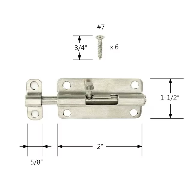 RELIABILT 4-in Stainless Steel Stainless Steel Barrel Bolt