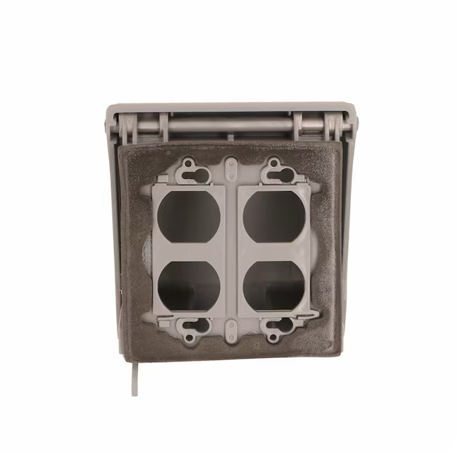 Caja eléctrica resistente a la intemperie de metal gris rectangular de 2 unidades Hubbell TayMac