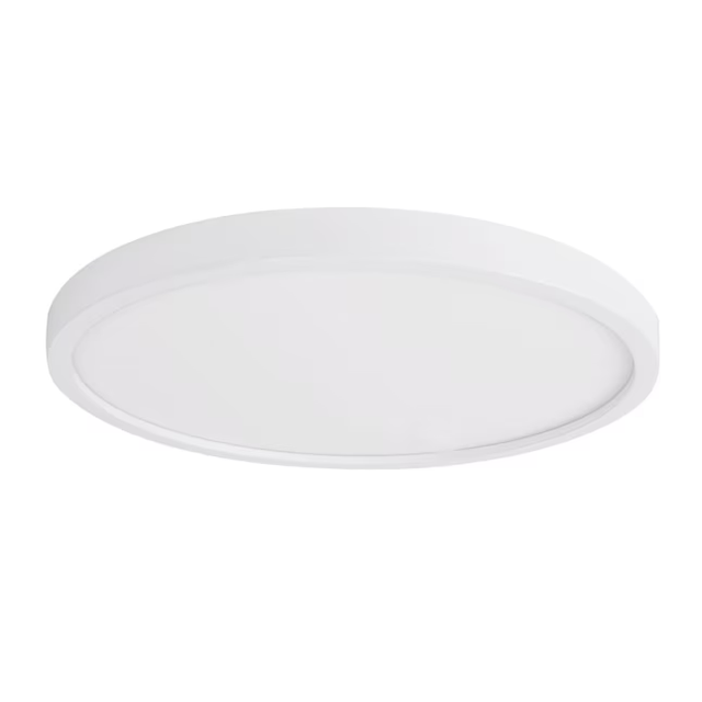 Project Source Adjustable Color Temperature 1-Light White LED Flush Mount Light