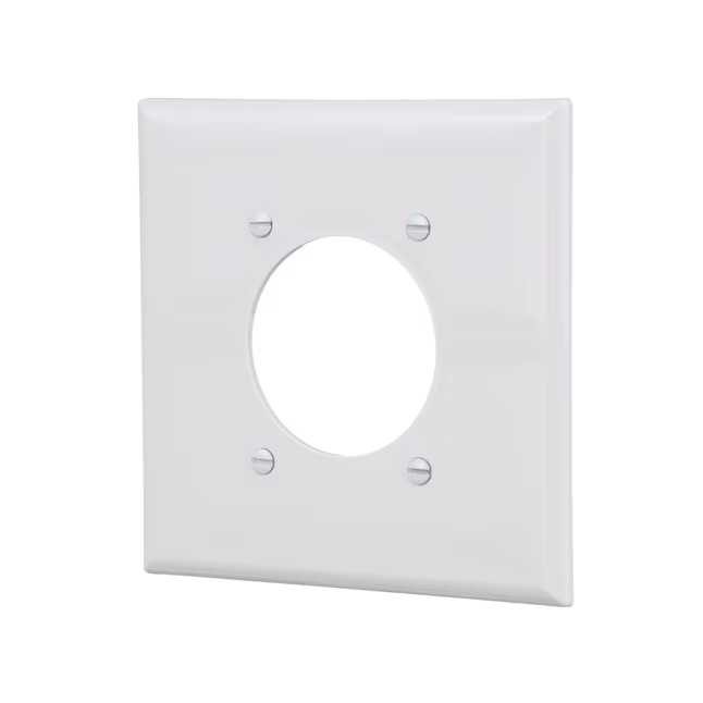 Eaton 2-Gang Midsize White Polycarbonate Indoor Round Wall Plate