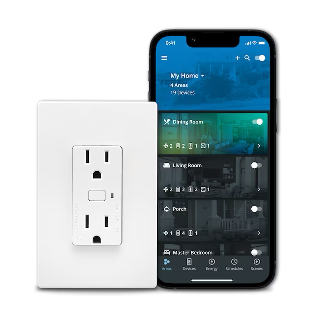 Eaton Wi-Fi Smart 15 Ampere 125 Volt manipulationssichere Smart-Steckdose für Wohndekoration, weiß