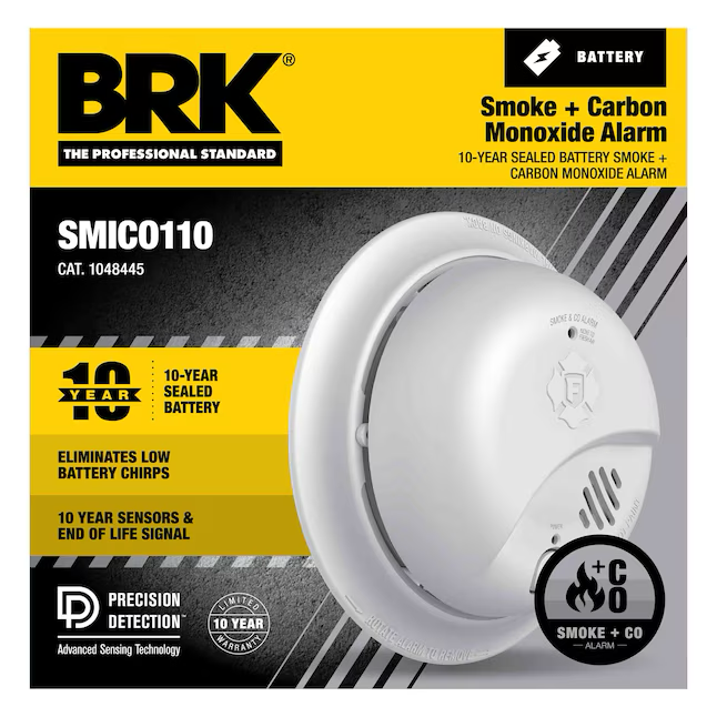 First Alert BRK 10-Year Battery-operated Ionization Combination Smoke and Carbon Monoxide Detector