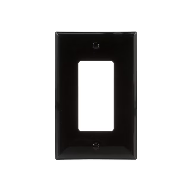 Eaton 1-Gang Midsize Black Polycarbonate Indoor Decorator Wall Plate