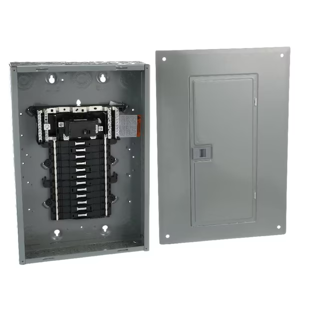 Square D QO 100 amperios, 24 espacios, 24 circuitos, panel de disyuntores principal convertible para interiores, centro de carga neutral enchufable (paquete económico)