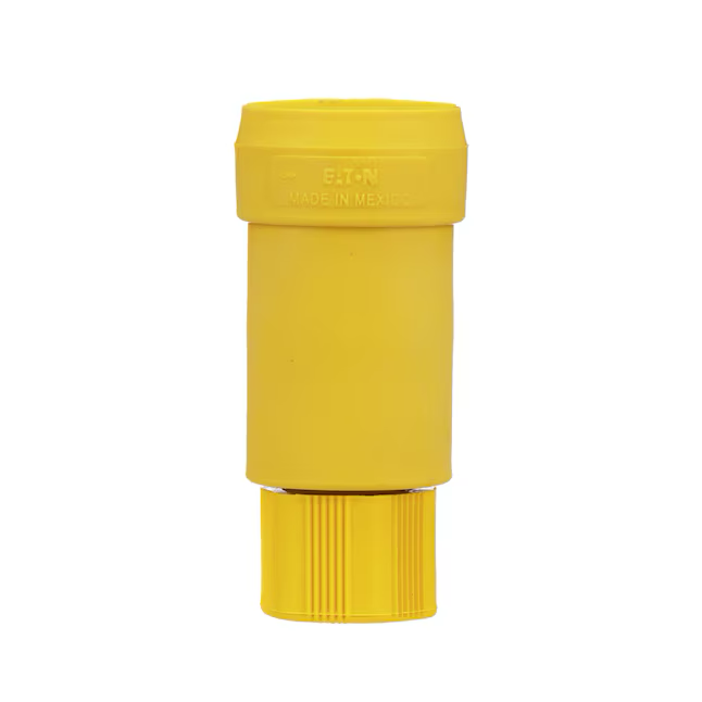 Eaton Arrow Hart 15-Amp 125-Volt NEMA 5-15 Watertight 3-wire Grounding Industrial Straight Connector, Yellow