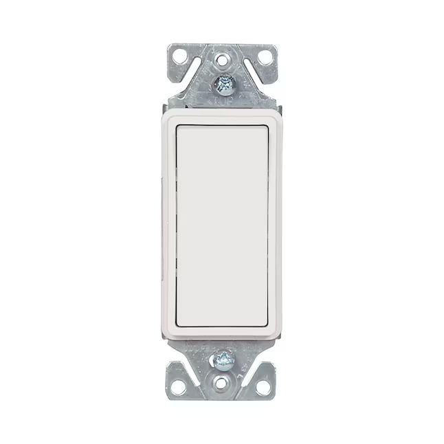 Eaton Interruptor de luz basculante unipolar de 15 amperios, color blanco (paquete de 10)