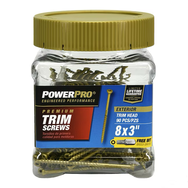 Power Pro #8 x 3-in Ceramic Exterior Trim Screws (90-Per Box)