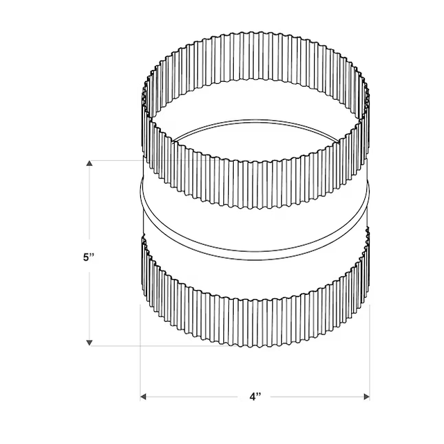 IMPERIAL 4-in Galvanized Steel Flexible Duct Connector