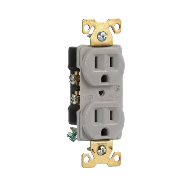 Eaton Arrow Hart 15-Amp 125-volt Industrial Duplex Outlet, Gray