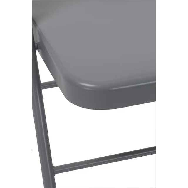 Cosco Gray Standard Folding Chair with Solid Seat (Indoor or Outdoor)