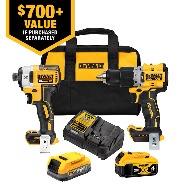 Kit DEWALT 20V MAX XR HD-Impact con 2 baterías, cargador y bolsa de herramientas