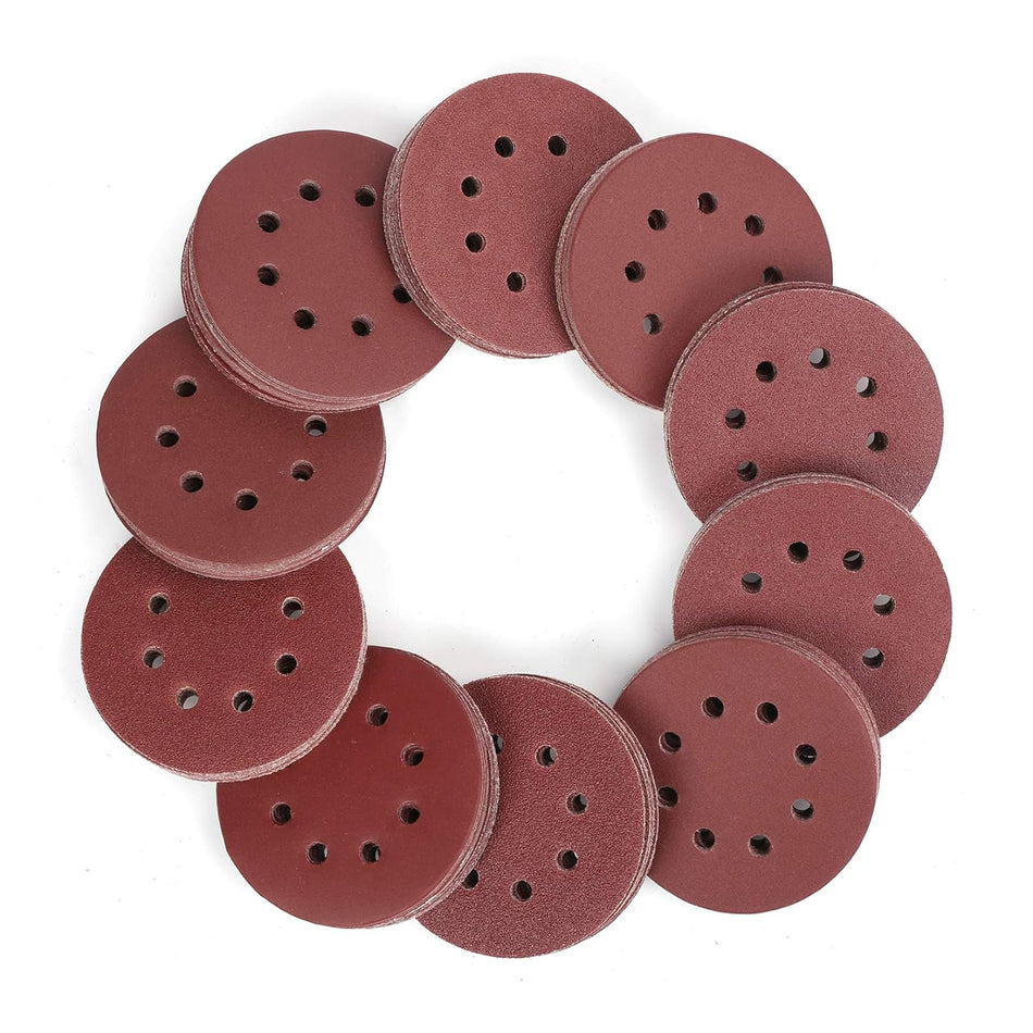 WORKPRO 150-piece Sanding Discs Set - 5-Inch 8-Hole Sandpaper