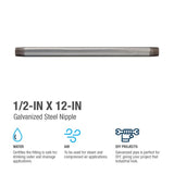 RELIABILT 1/2-in x 12-in Galvanized Nipple