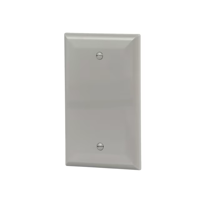 Eaton 1-Gang Midsize Gray Polycarbonate Indoor Blank Wall Plate