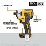 Kit DEWALT 20V MAX XR HD-Impact con 2 baterías, cargador y bolsa de herramientas