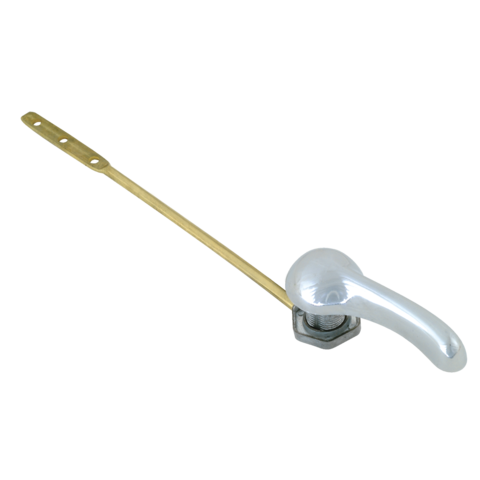 Eastman 8-1/2 in. Brass-Plated Arm Toilet Tank Lever with Chrome Handle - Metal Nut