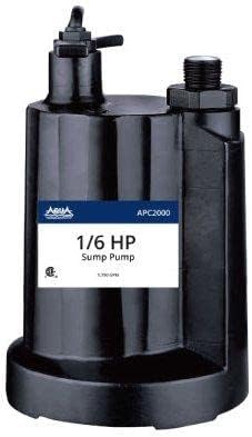 AquaPro Pro Grade 1/6HP Sumpfpumpe 1750GPH