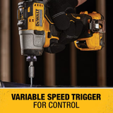 DEWALT XTREME Atornillador de impacto inalámbrico sin escobillas de 12 voltios máx. de 1/4 de pulgada (2 baterías incluidas, cargador incluido y bolsa suave incluida)