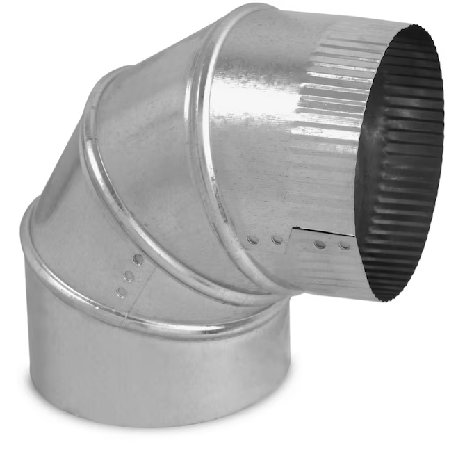 IMPERIAL 6-in 30 Gauge Galvanized Steel Round Adjustable 90 Degree Duct Elbow