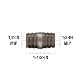 RELIABILT 1/2-in x 1-1/2-in Galvanized Nipple