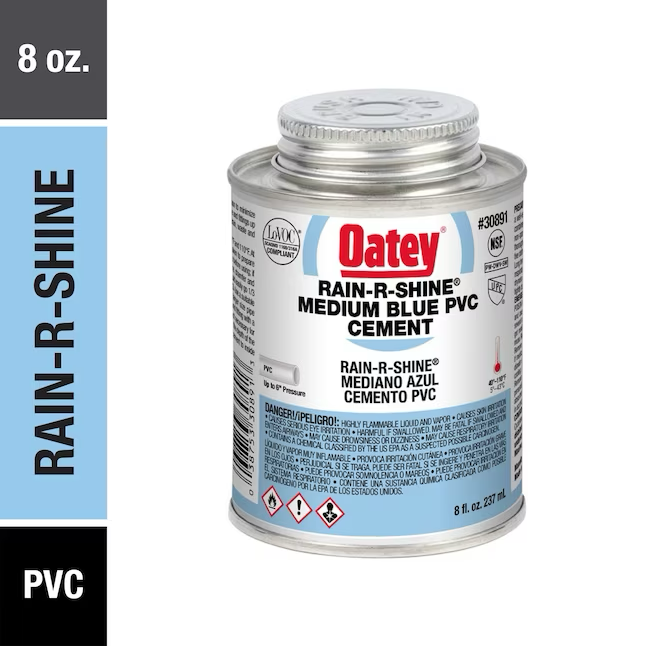 Cemento para PVC azul Oatey Rain-R-Shine de 8 onzas líquidas