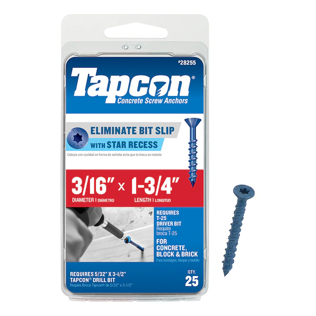 Tapcon 3/16-in x 1-3/4-in Concrete Anchors (25-Pack)