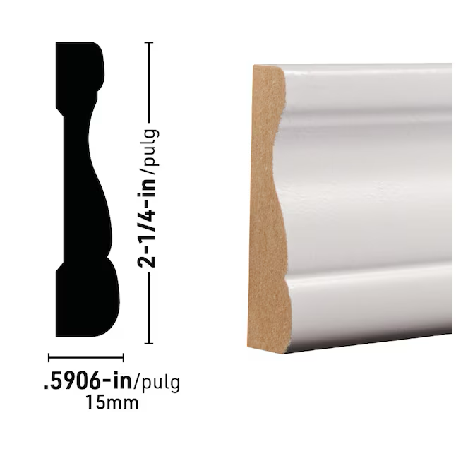 RELIABILT 9/16-in x 2-1/4-in x 7-ft Primed MDF C214 Acol Casing