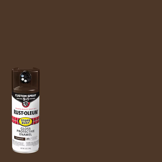 Pintura en aerosol marrón brillante para cuero que elimina el óxido, paquete 5 en 1, de Rust-Oleum (peso neto: 12 oz)